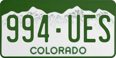 CO license plate 994UES