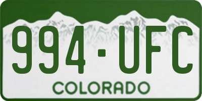 CO license plate 994UFC