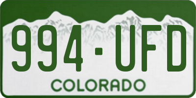 CO license plate 994UFD