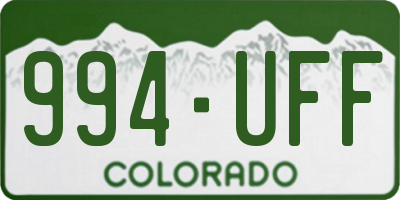 CO license plate 994UFF