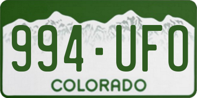 CO license plate 994UFO