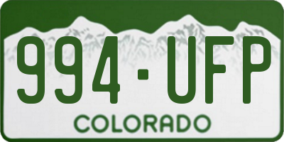 CO license plate 994UFP