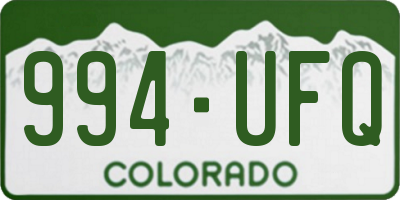 CO license plate 994UFQ
