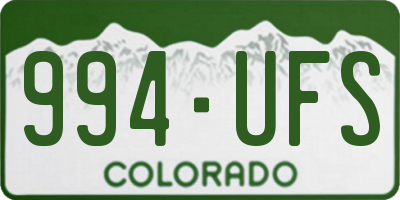 CO license plate 994UFS