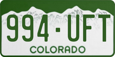CO license plate 994UFT