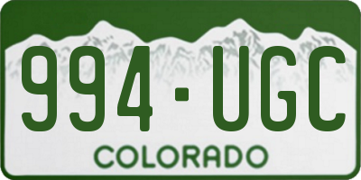 CO license plate 994UGC