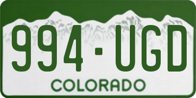 CO license plate 994UGD
