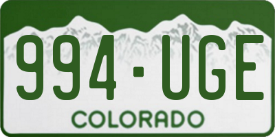 CO license plate 994UGE