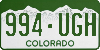 CO license plate 994UGH