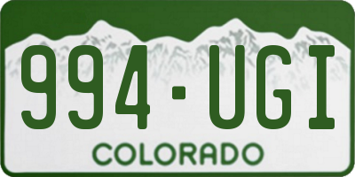 CO license plate 994UGI