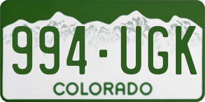 CO license plate 994UGK