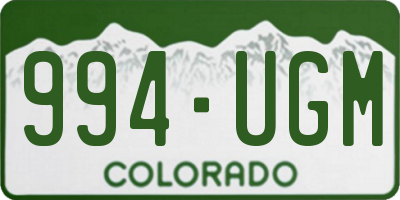 CO license plate 994UGM