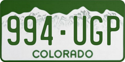 CO license plate 994UGP