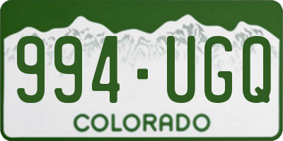CO license plate 994UGQ