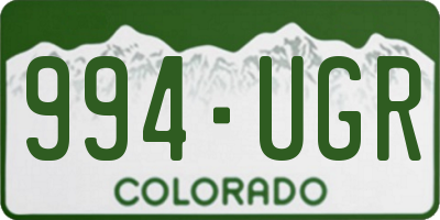 CO license plate 994UGR