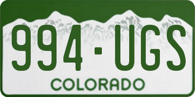 CO license plate 994UGS