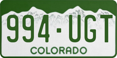 CO license plate 994UGT
