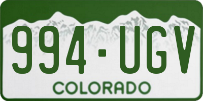CO license plate 994UGV
