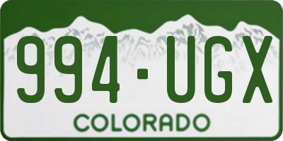 CO license plate 994UGX