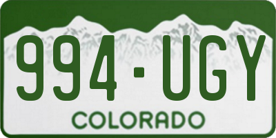CO license plate 994UGY