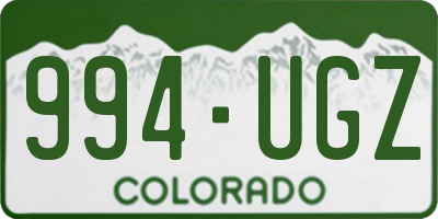 CO license plate 994UGZ