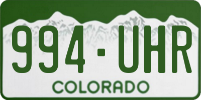 CO license plate 994UHR