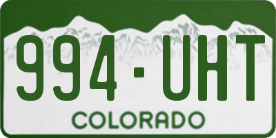 CO license plate 994UHT