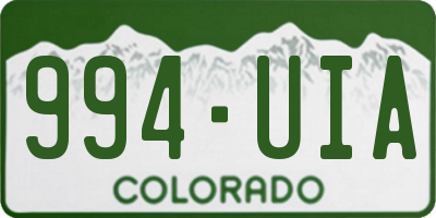 CO license plate 994UIA