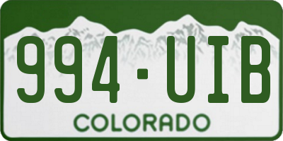 CO license plate 994UIB