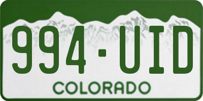 CO license plate 994UID