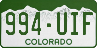 CO license plate 994UIF