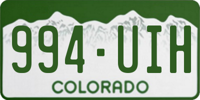 CO license plate 994UIH