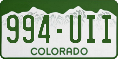 CO license plate 994UII
