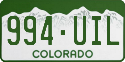 CO license plate 994UIL