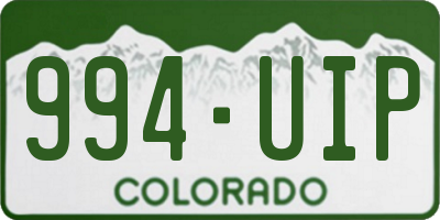 CO license plate 994UIP