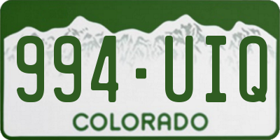 CO license plate 994UIQ