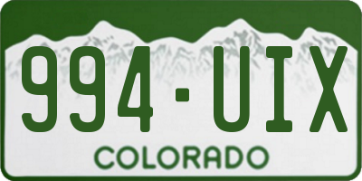 CO license plate 994UIX