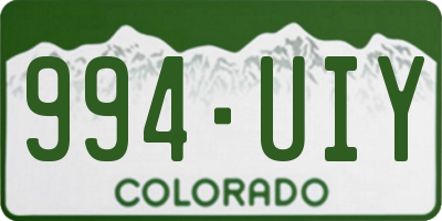 CO license plate 994UIY