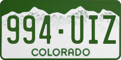 CO license plate 994UIZ