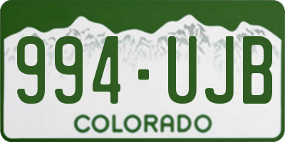CO license plate 994UJB
