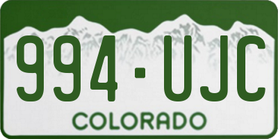 CO license plate 994UJC