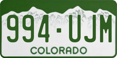 CO license plate 994UJM