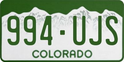 CO license plate 994UJS