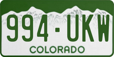 CO license plate 994UKW