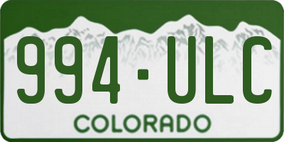 CO license plate 994ULC