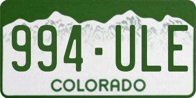CO license plate 994ULE