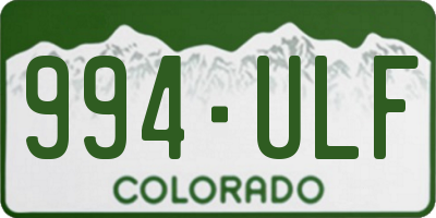 CO license plate 994ULF