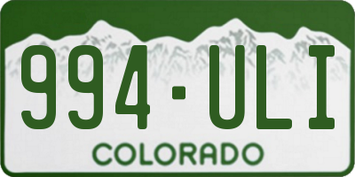 CO license plate 994ULI