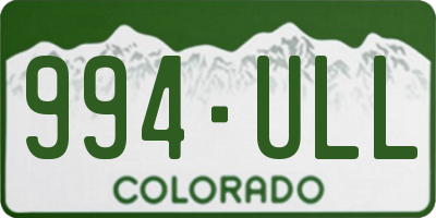 CO license plate 994ULL