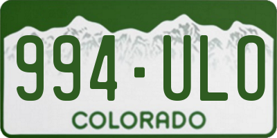 CO license plate 994ULO